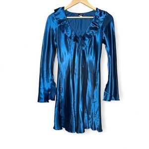Deadstock Frederick's of Hollywood Satin Ethereal Blue Dress